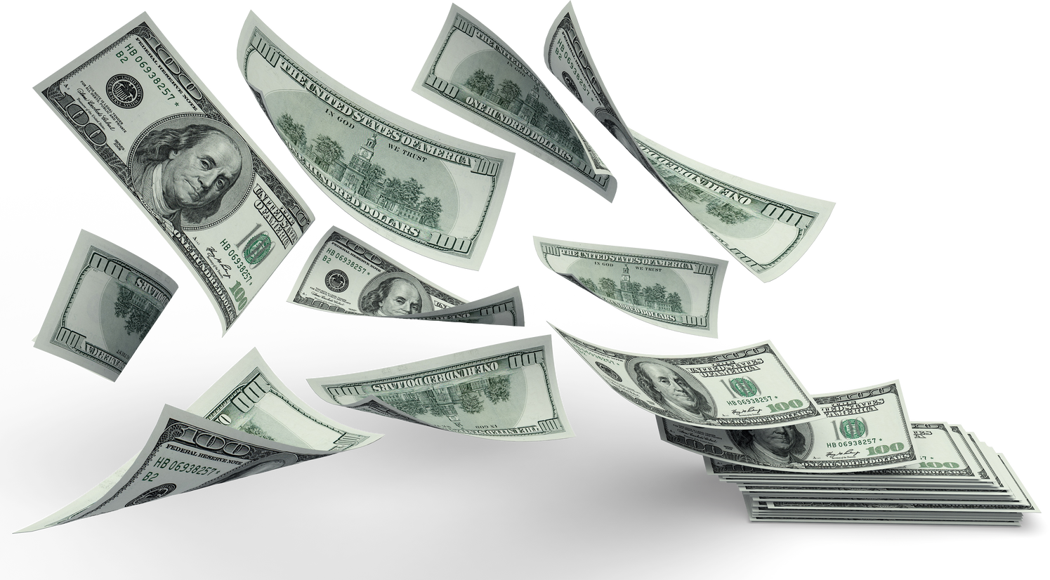Dollar Bills Falling